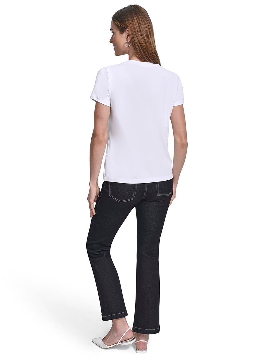 Playera manga corta cuello redondo para mujer 2