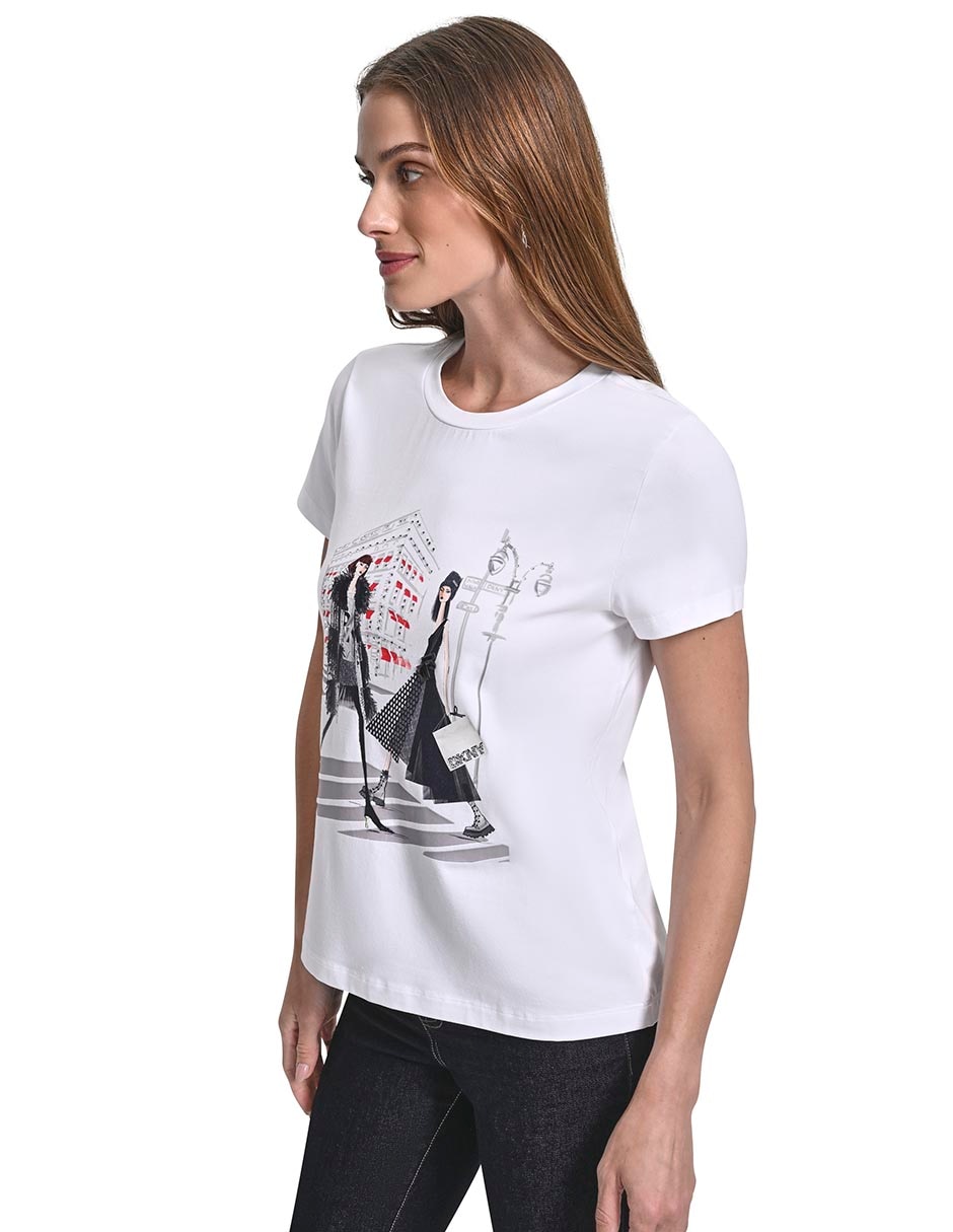 Playera manga corta cuello redondo para mujer 3
