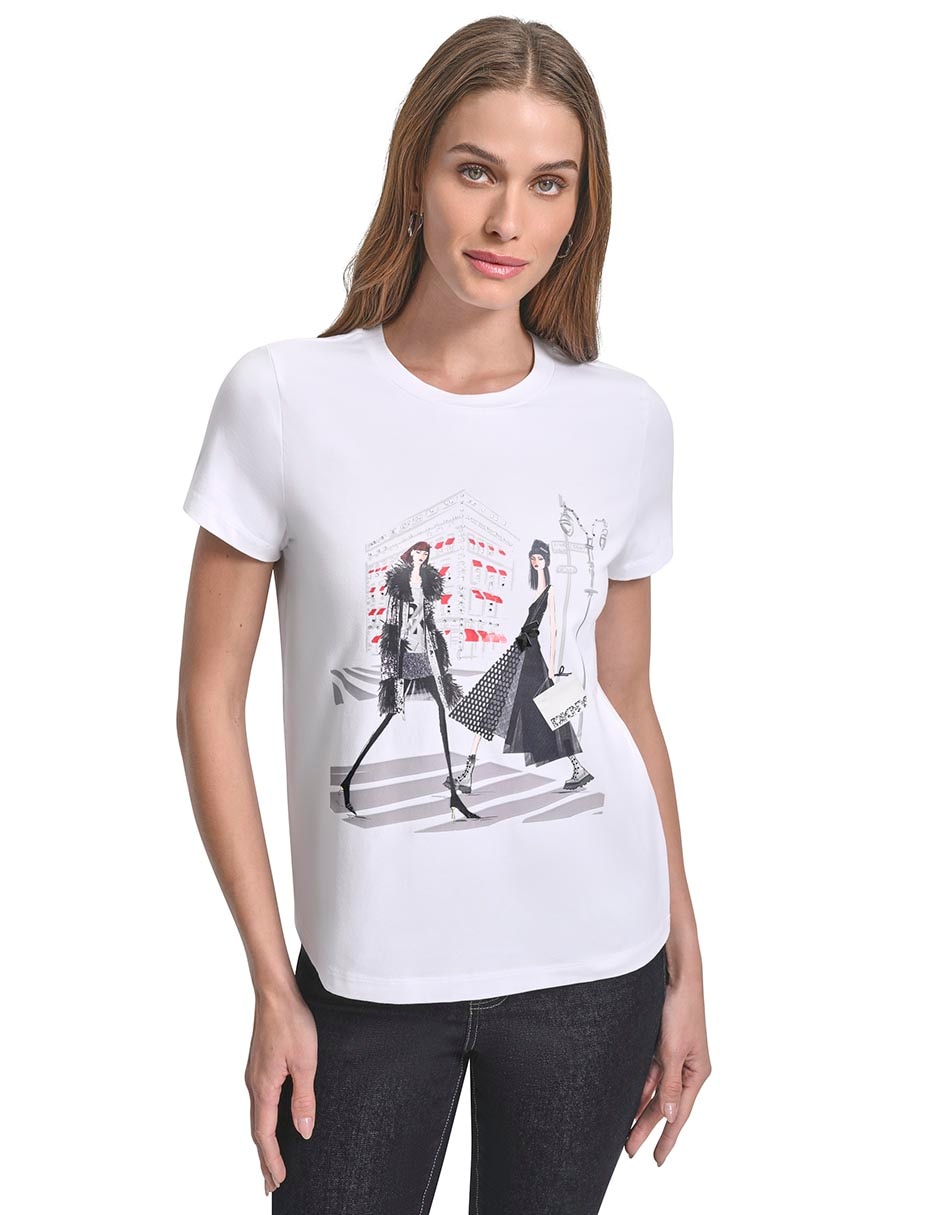 Playera manga corta cuello redondo para mujer 4
