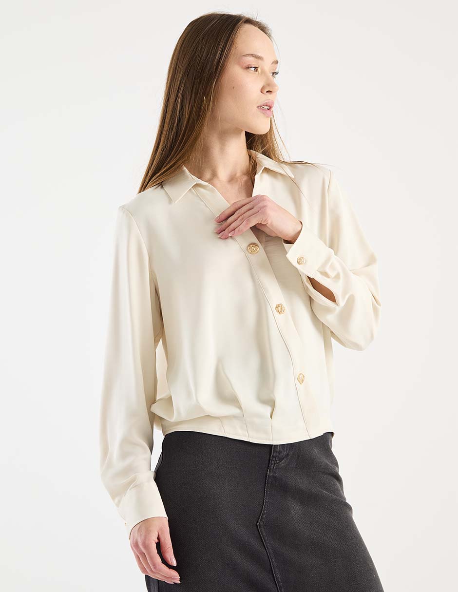 Blusa camisera manga larga para mujer 1