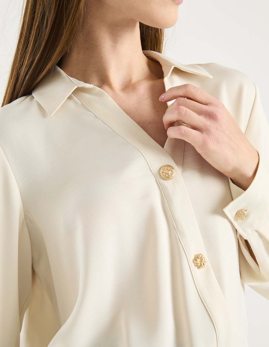 Blusa camisera manga larga para mujer 4