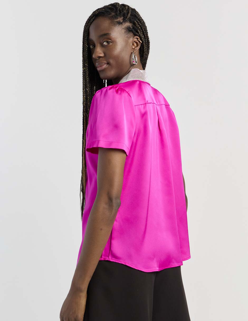 Blusa camisera manga corta para mujer 2