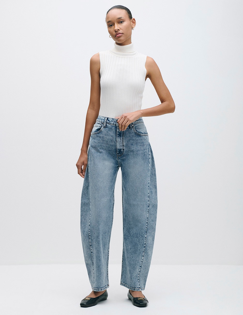 Jeans barrel para mujer 4