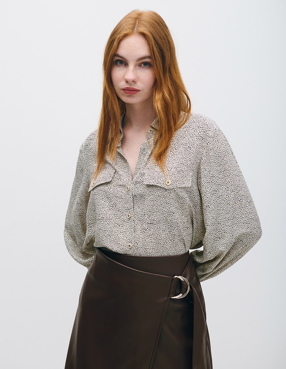 Blusa camisera manga larga para mujer Blusa camisera manga larga para mujer