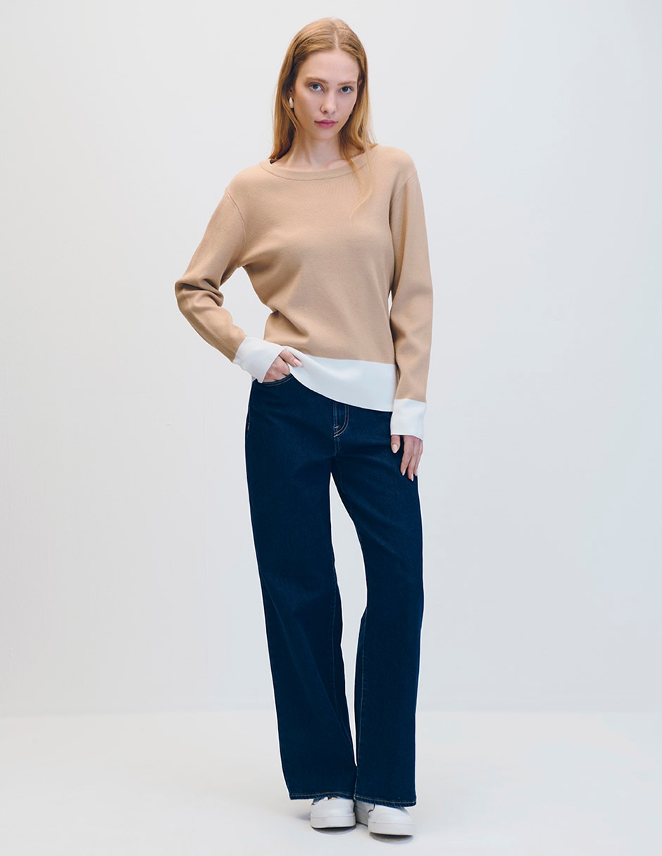 Suéter cuello redondo para mujer 2