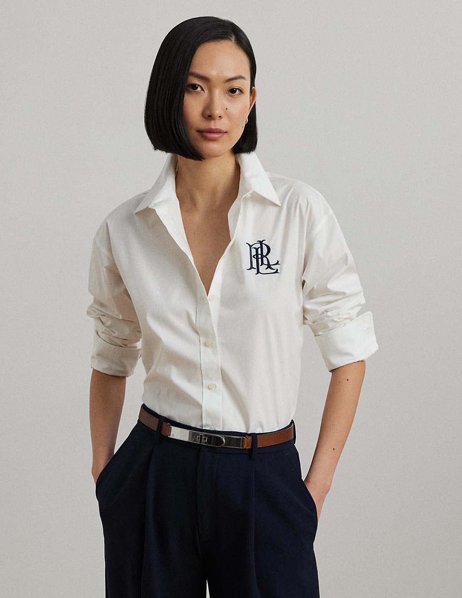 Blusa camisera Lauren Ralph Lauren manga larga para mujer