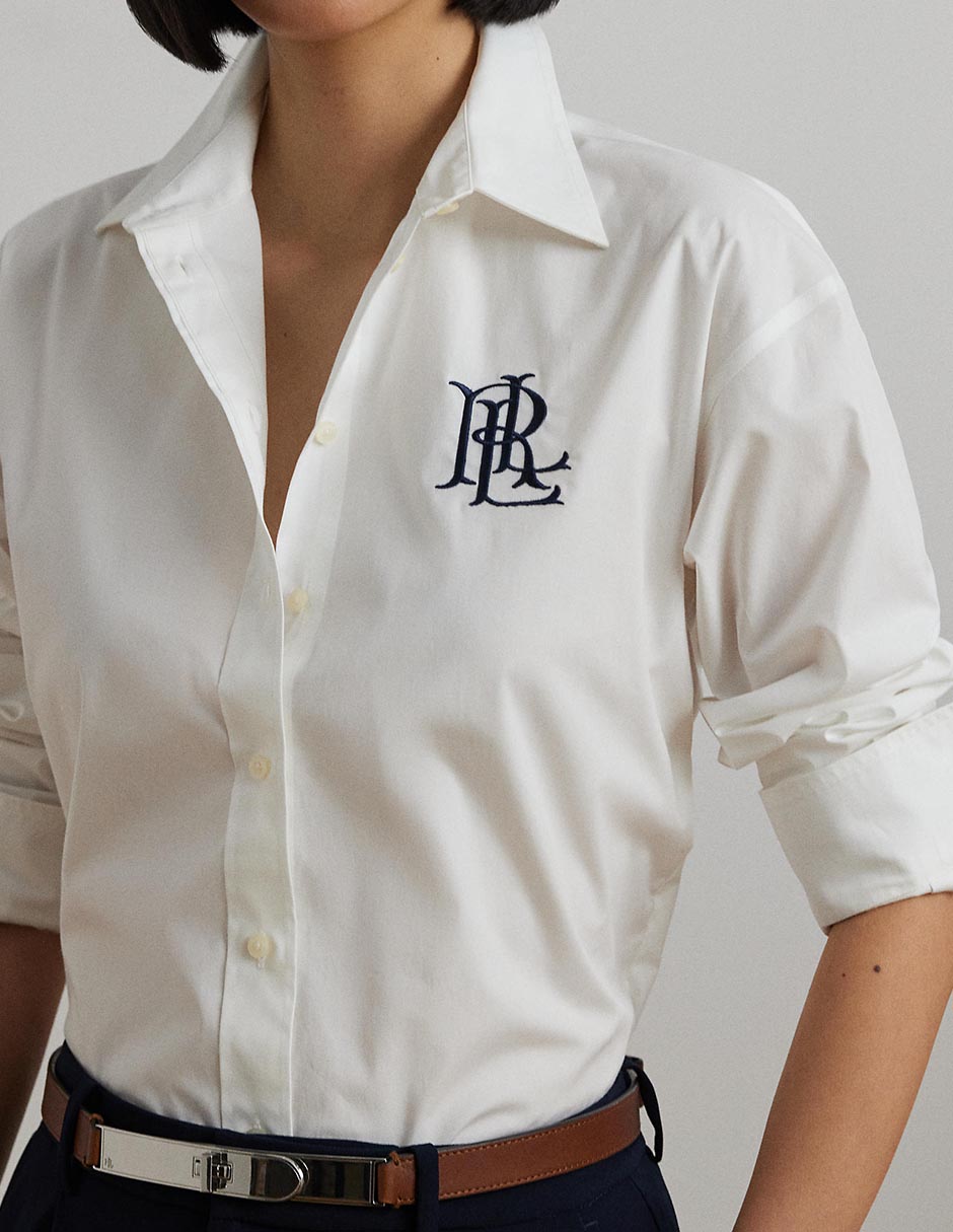 Blusa camisera Lauren Ralph Lauren manga larga para mujer 4