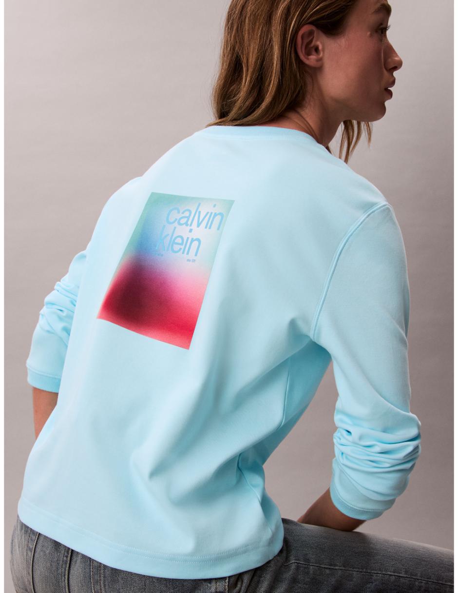 Playera manga larga cuello redondo para mujer 2