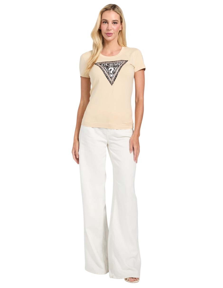 Playera manga corta cuello redondo para mujer 4