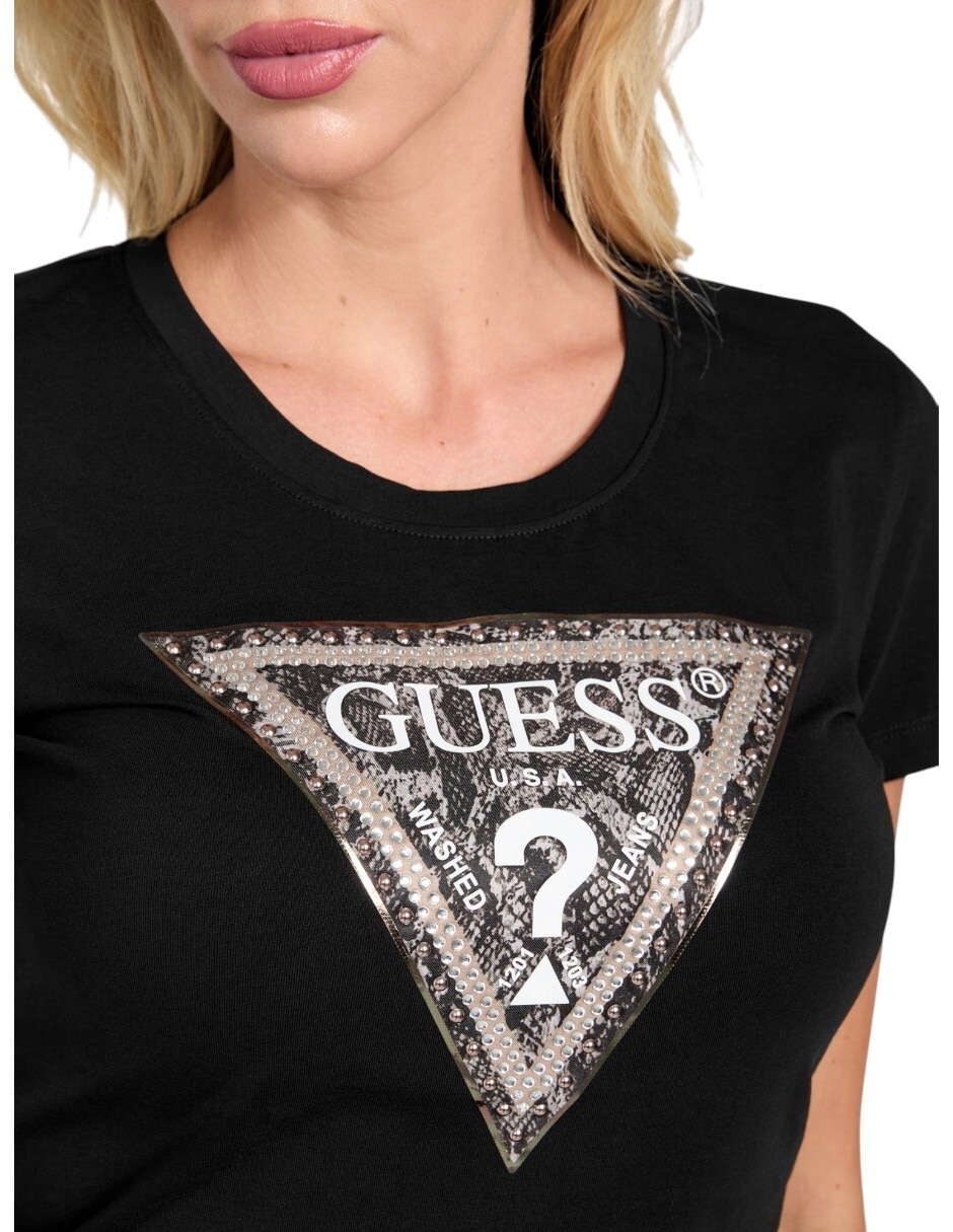 Playera manga corta cuello redondo para mujer 2