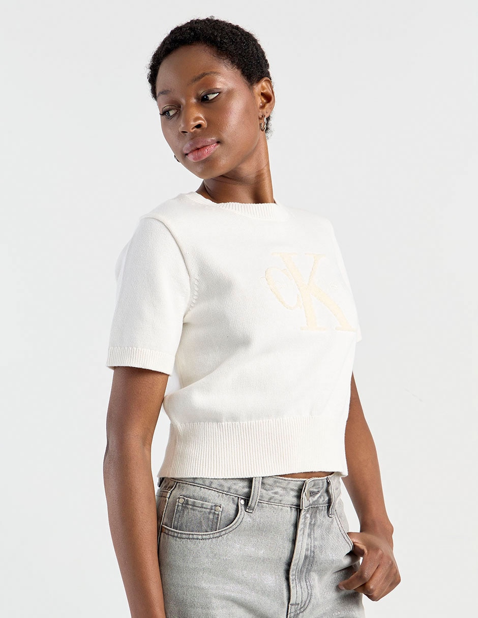 Suéter cuello redondo para mujer