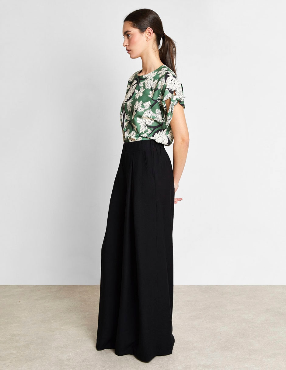 Pantalón coulotte acampanado para mujer 2