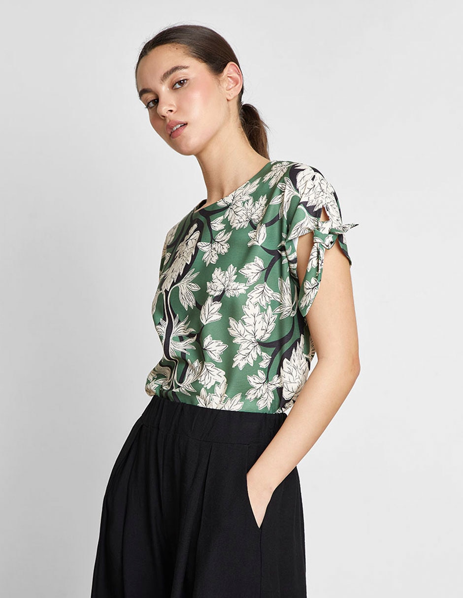 Blusa manga corta para mujer