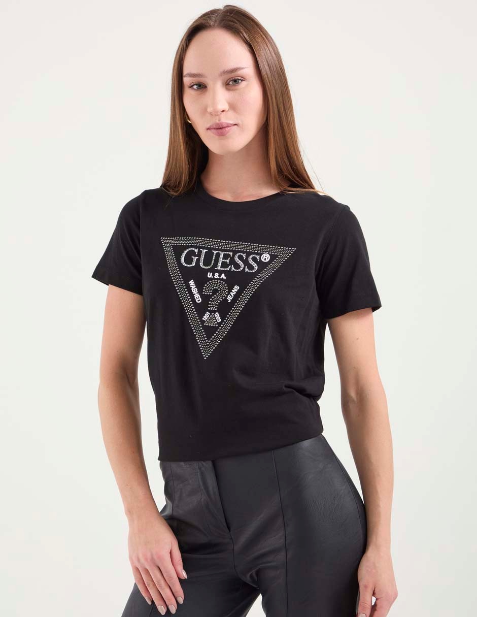 Playera manga corta cuello redondo para mujer