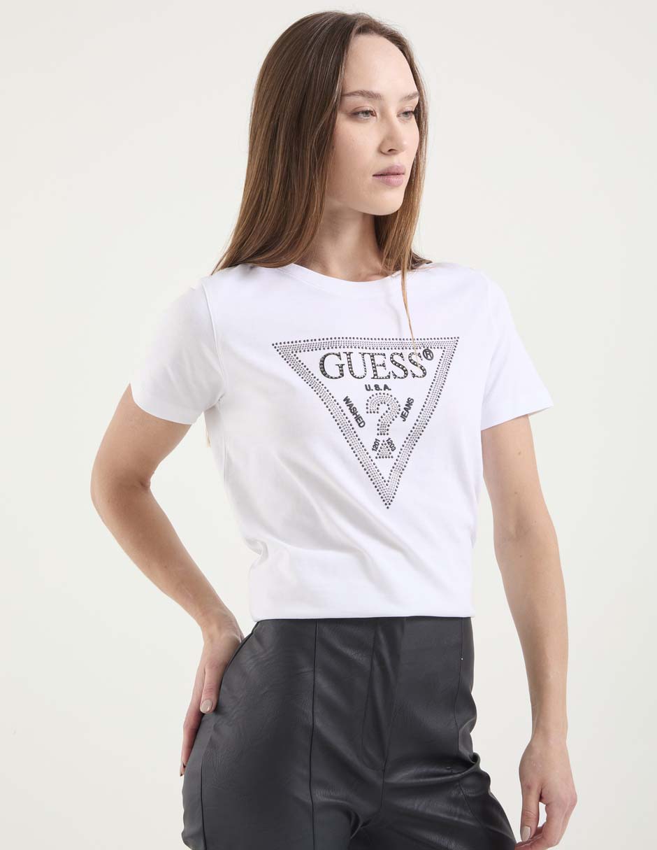 Playera manga corta cuello redondo para mujer
