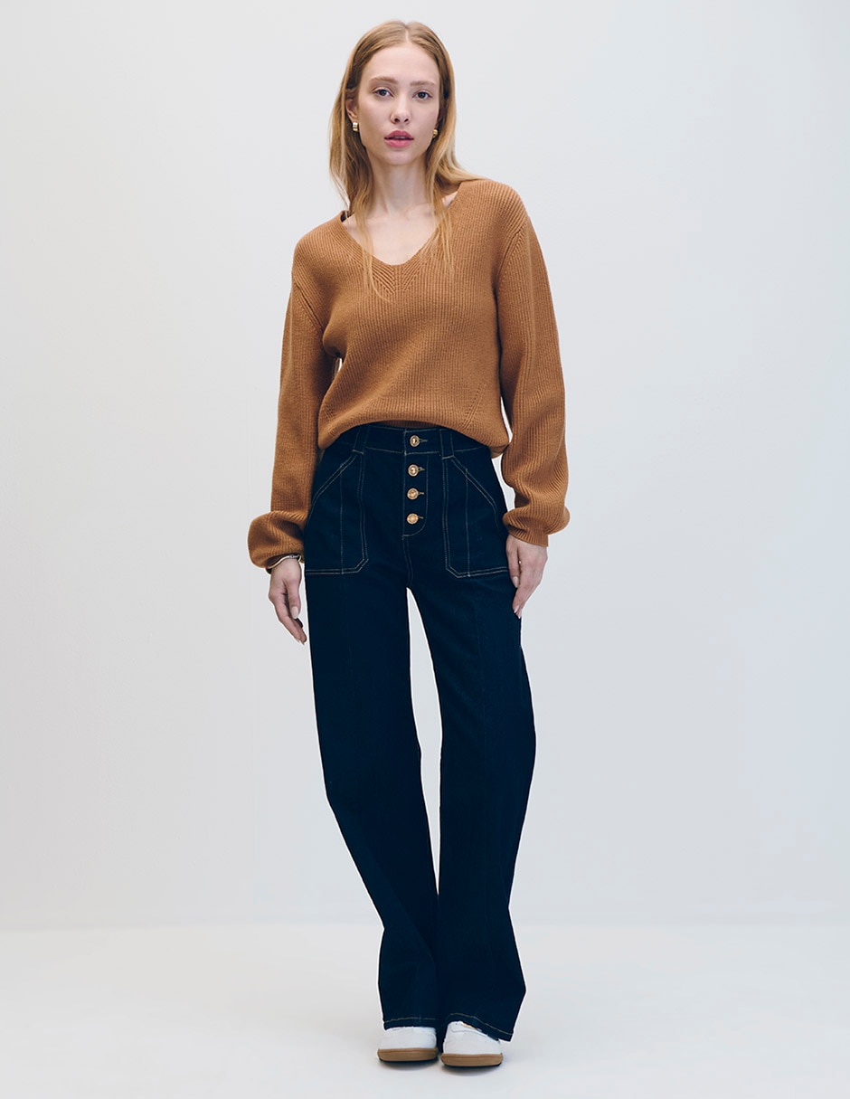 Suéter cuello con escote para mujer 2