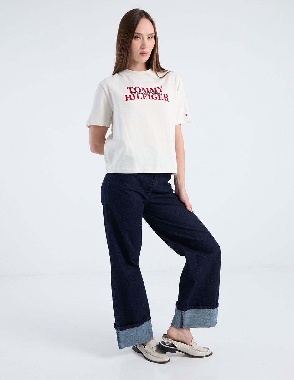 Playera manga corta cuello redondo para mujer 3