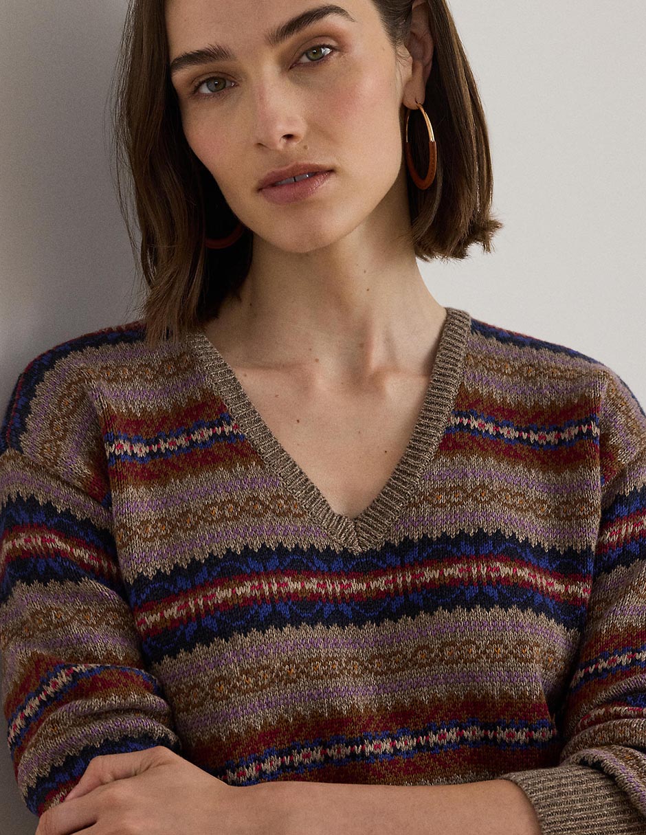 Suéter cuello v para mujer 4