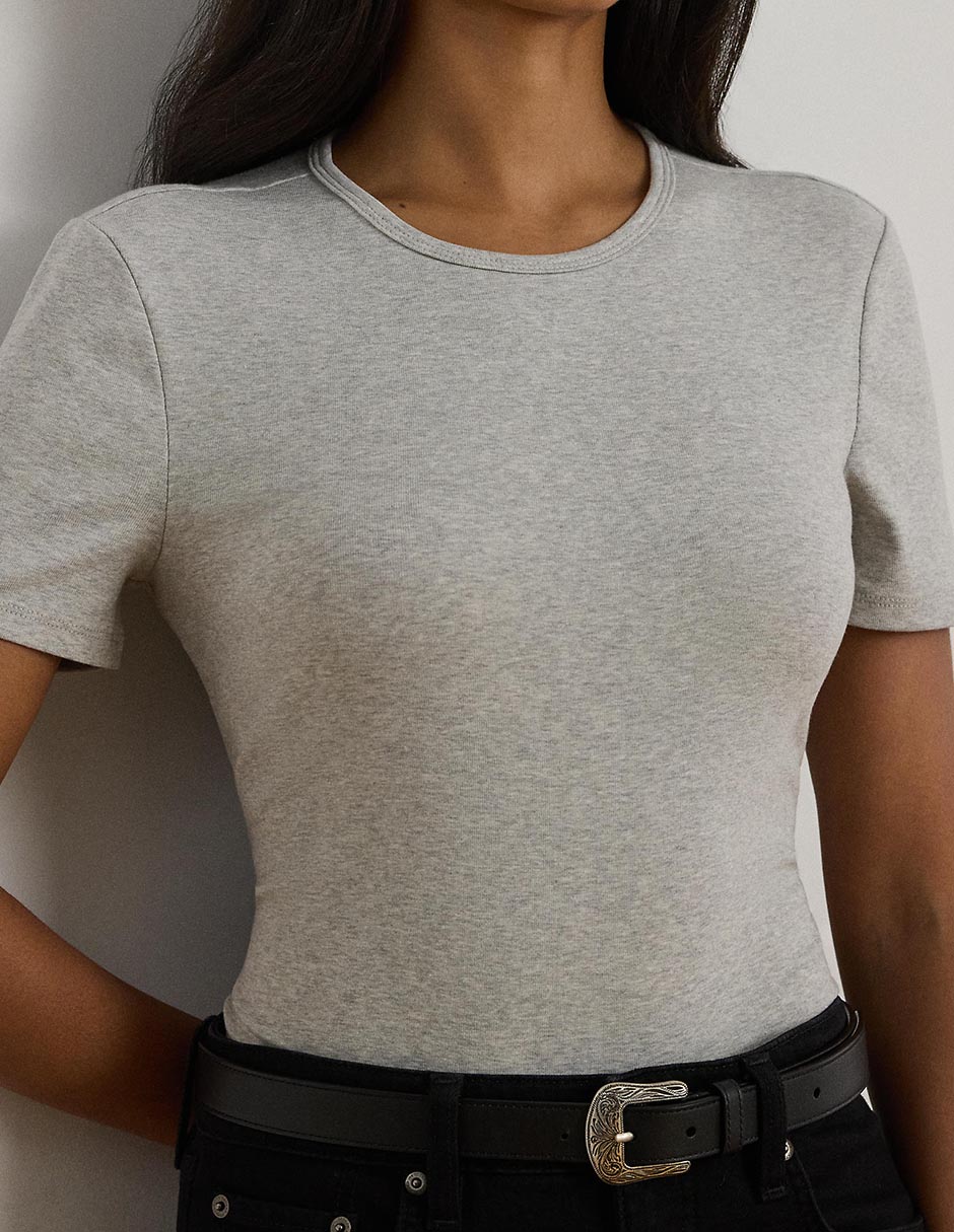 Playera manga corta cuello redondo para mujer 4