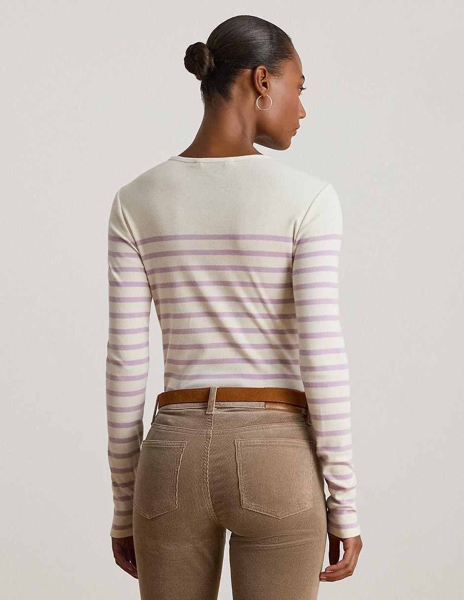 Playera manga larga cuello redondo para mujer 2