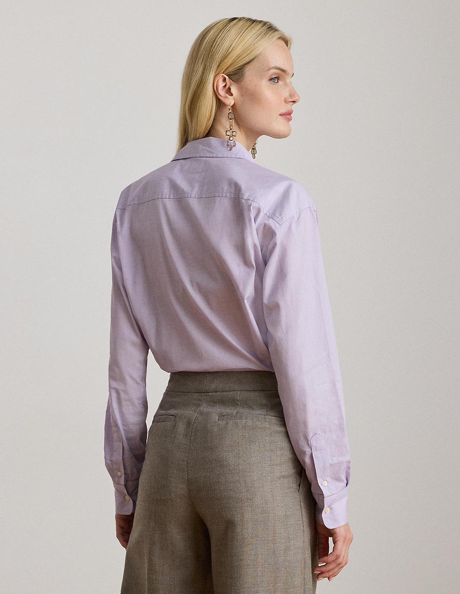 Blusa camisera Lauren Ralph Lauren manga larga para mujer