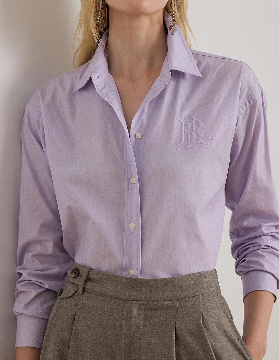 Blusa camisera Lauren Ralph Lauren manga larga para mujer