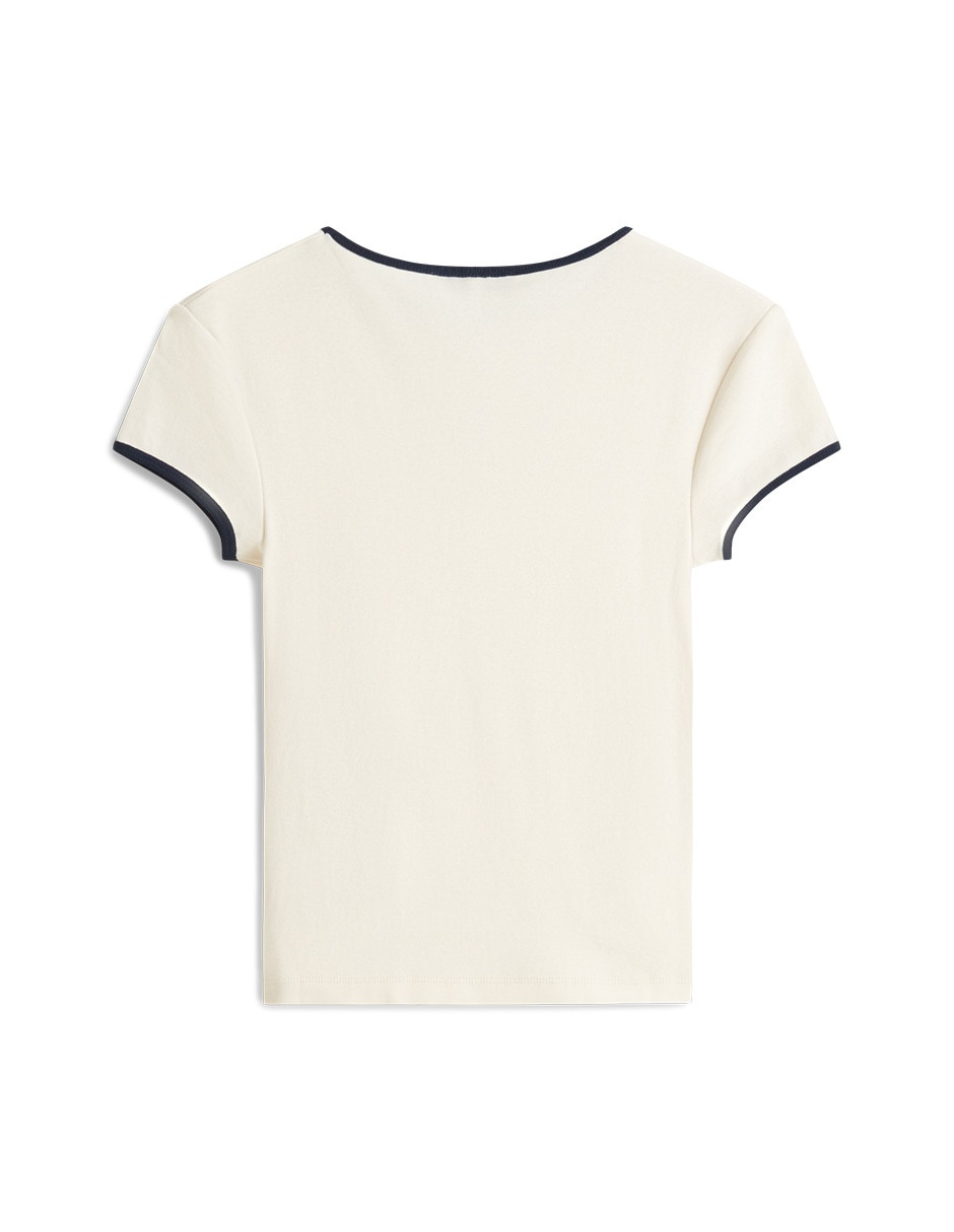 Playera manga corta cuello redondo para mujer 2