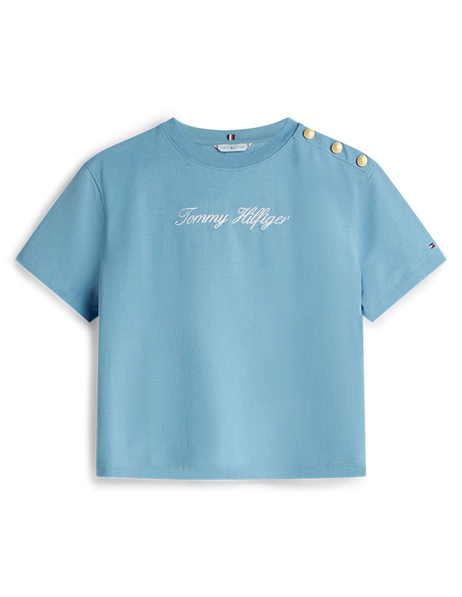 Playera manga corta cuello redondo para mujer