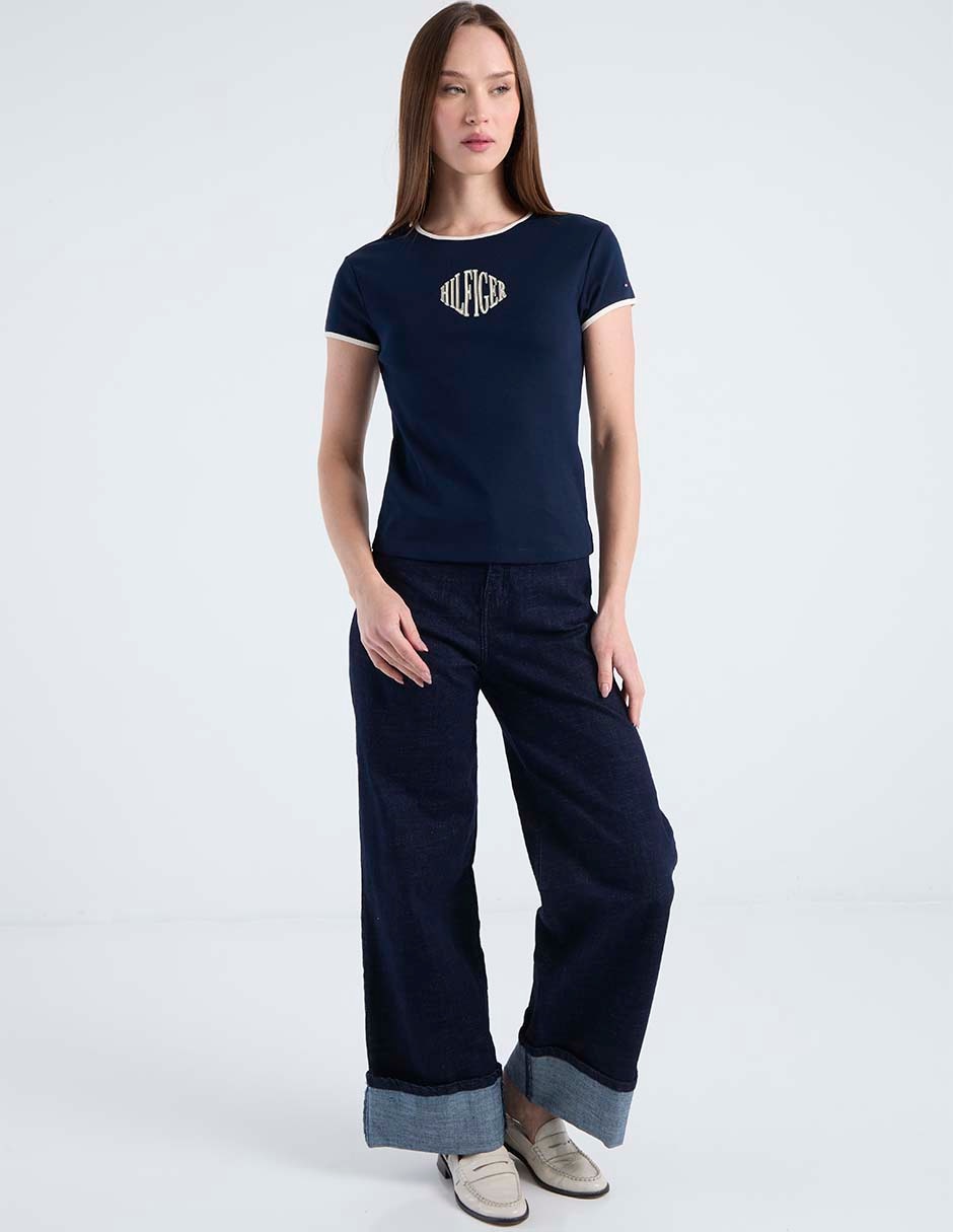 Playera manga corta cuello redondo para mujer 2
