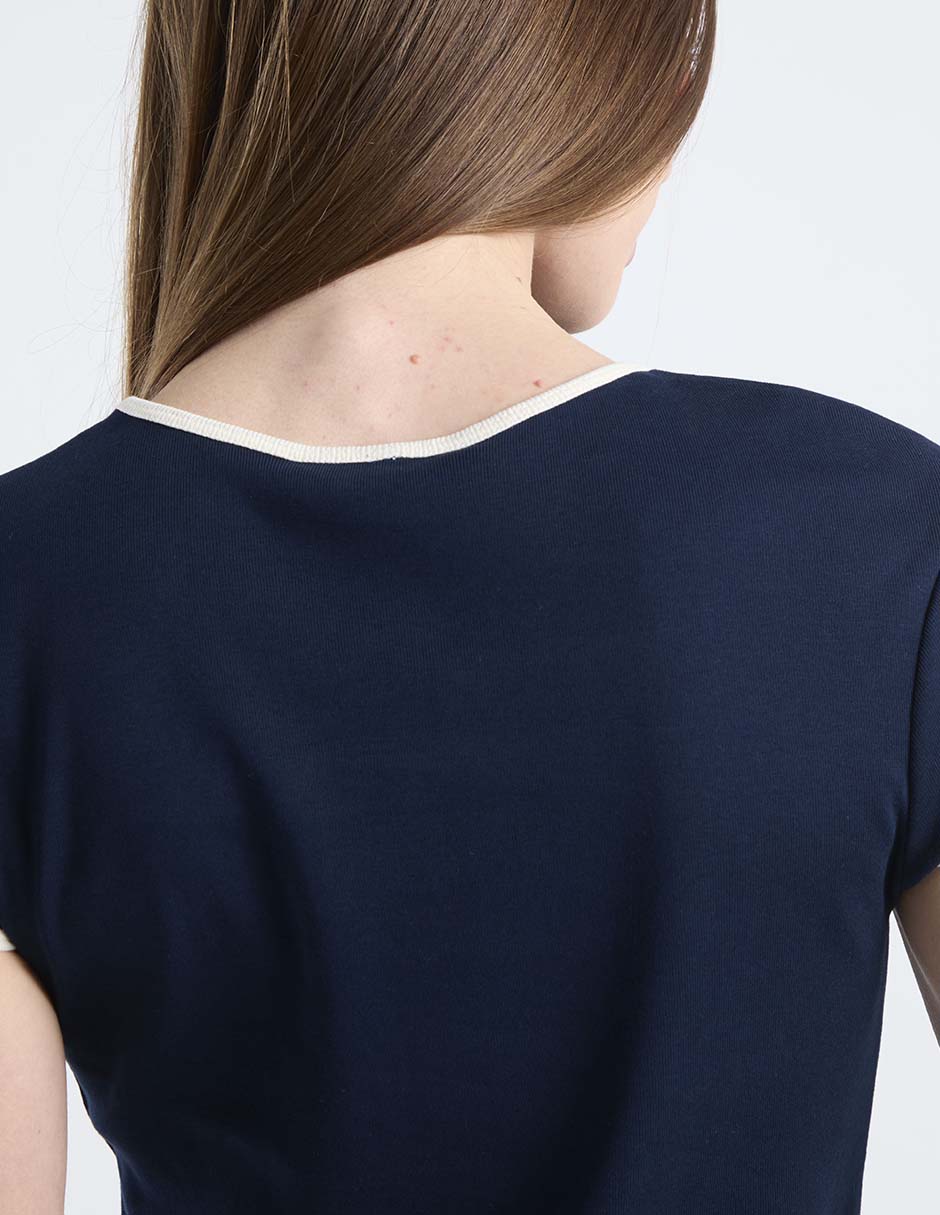 Playera manga corta cuello redondo para mujer 5
