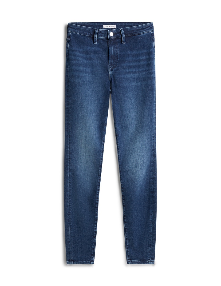 Jeans slim corte cintura para mujer
