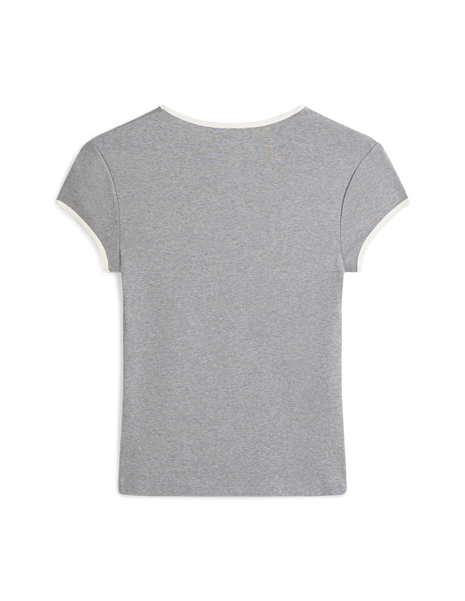 Playera manga corta cuello redondo para mujer 2