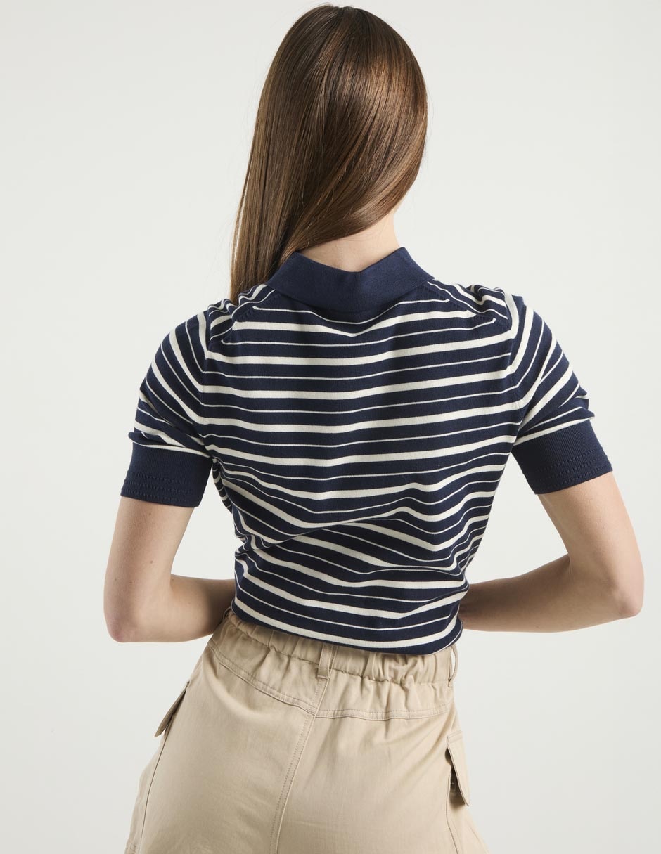 Suéter cuello camisero para mujer 2