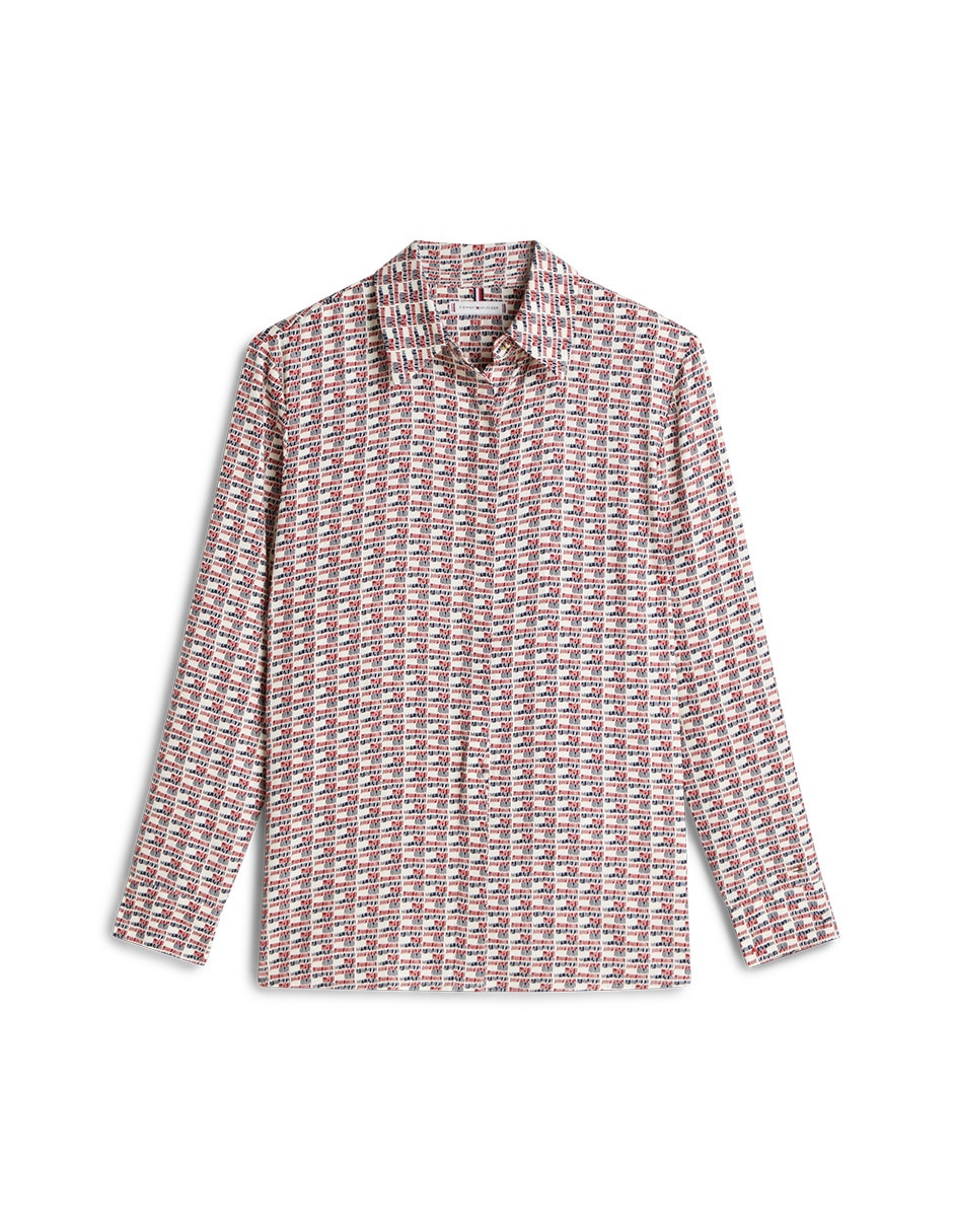 Blusa camisera manga larga para mujer