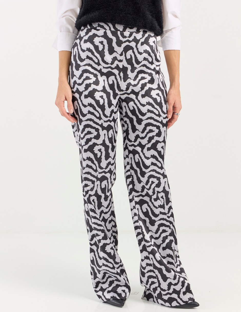Pantalón relaxed acampanado para mujer