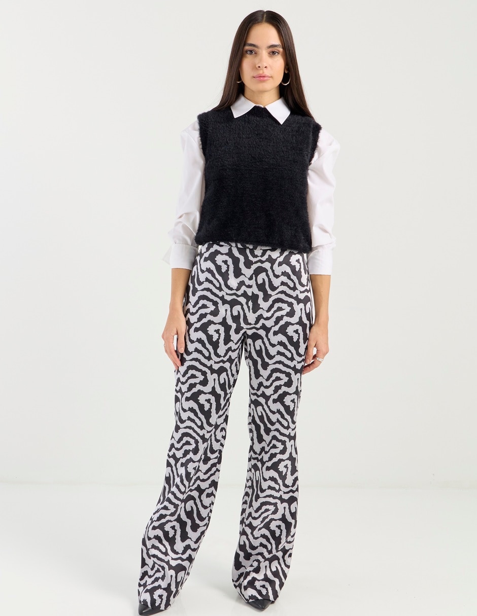 Pantalón relaxed acampanado para mujer 3