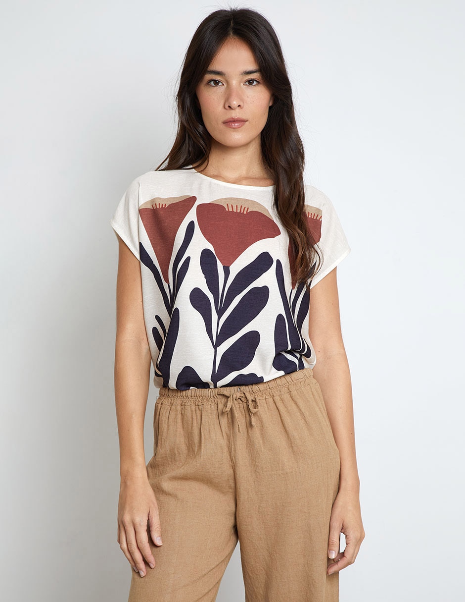 Blusa manga corta para mujer