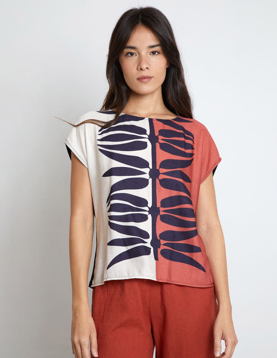 Blusa manga corta para mujer