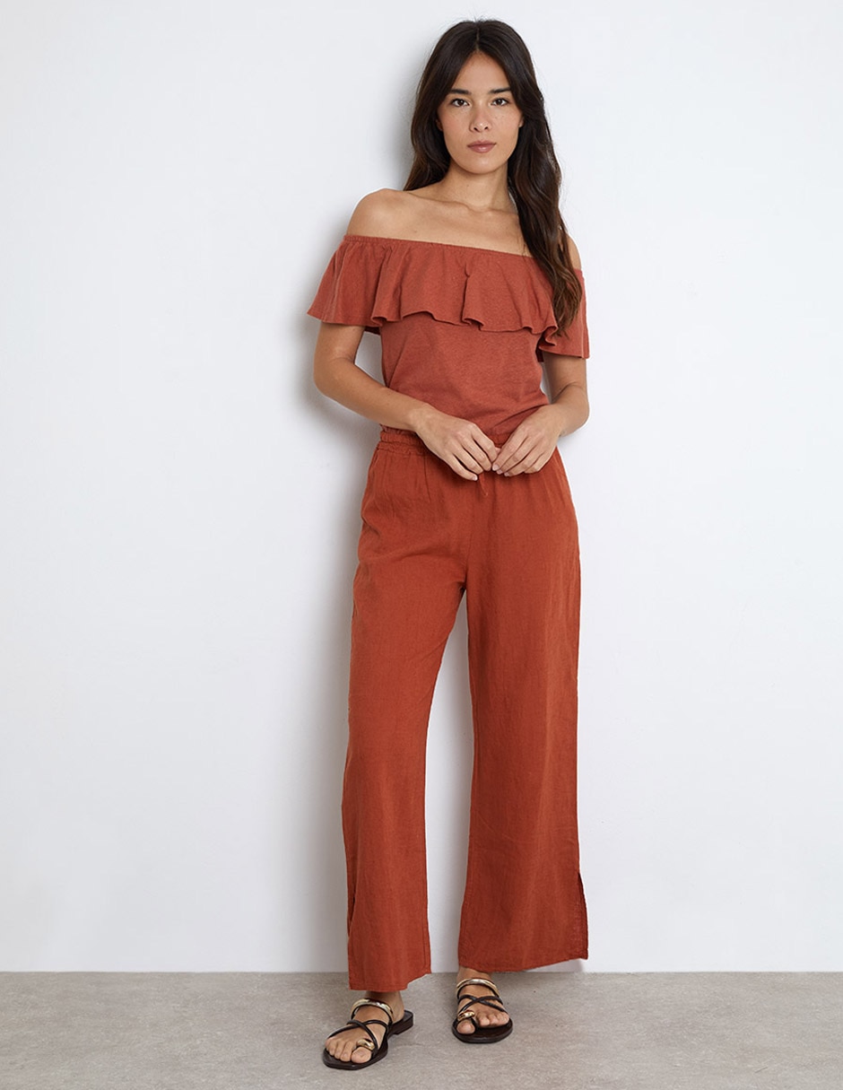 Pantalón relaxed wide leg para mujer Pantalón relaxed wide leg para mujer