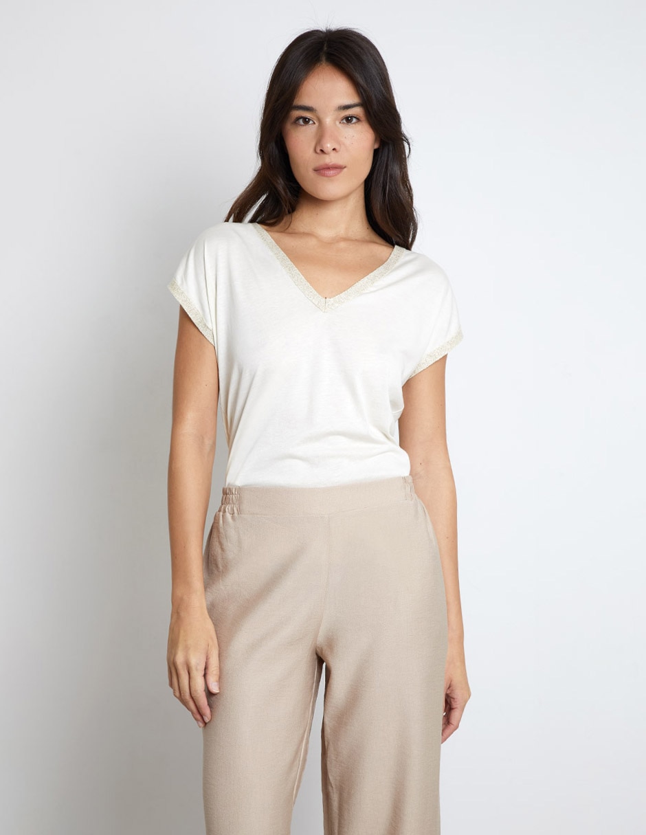 Blusa manga corta para mujer