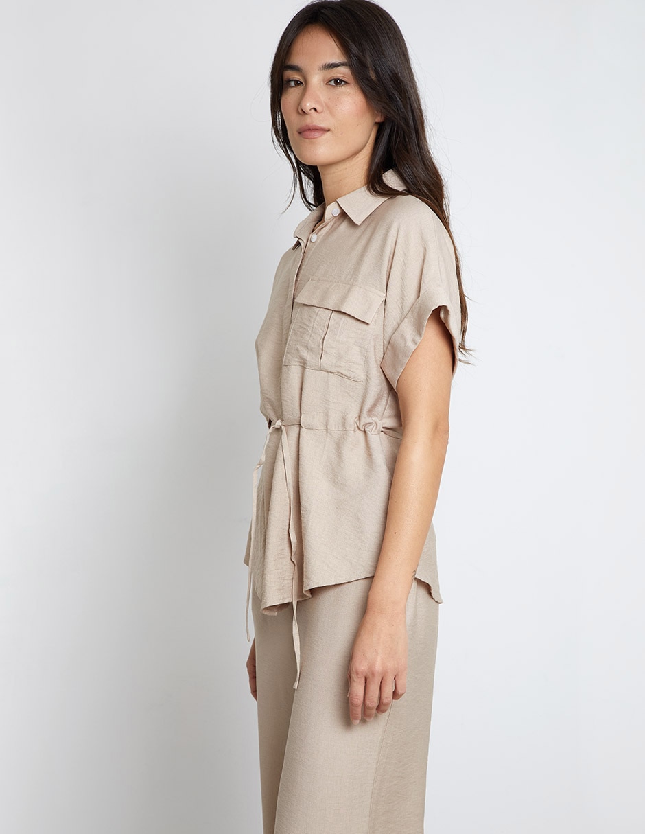 Blusa camisera Trucco manga corta para mujer 2
