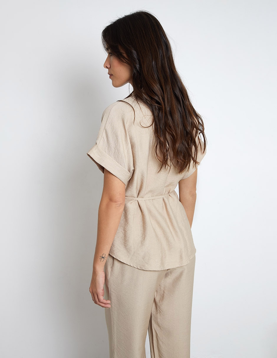 Blusa camisera Trucco manga corta para mujer 3