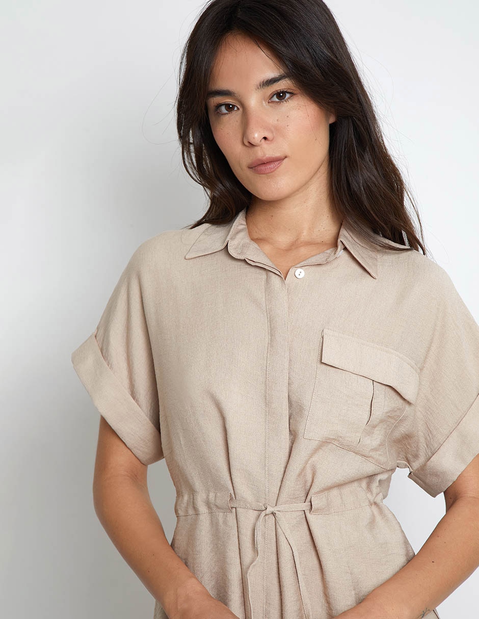Blusa camisera Trucco manga corta para mujer 4