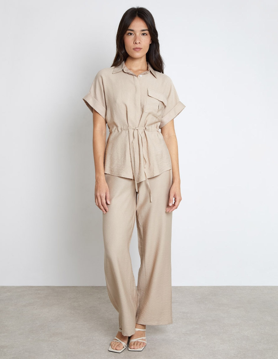 Blusa camisera Trucco manga corta para mujer 5