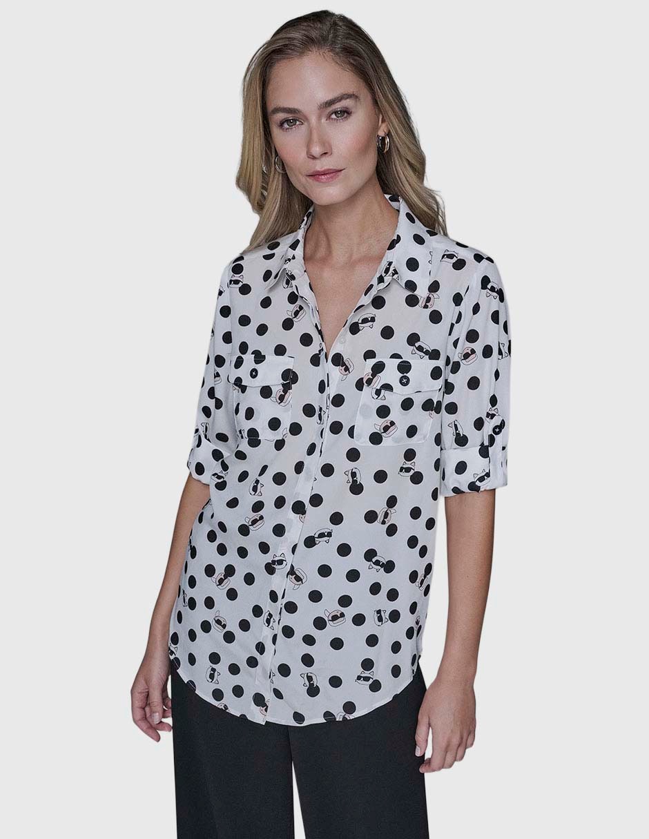 Blusa camisera manga larga para mujer 2