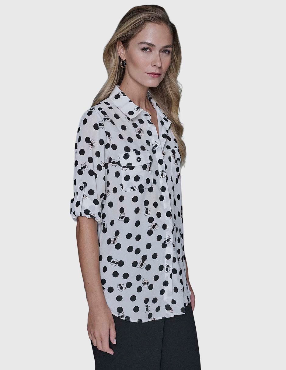 Blusa camisera manga larga para mujer 3