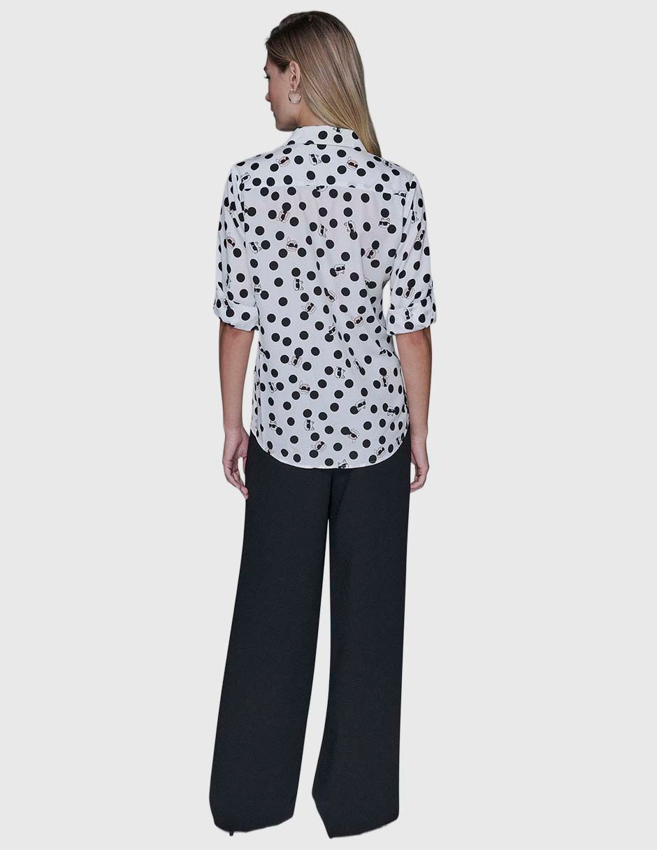 Blusa camisera manga larga para mujer 4