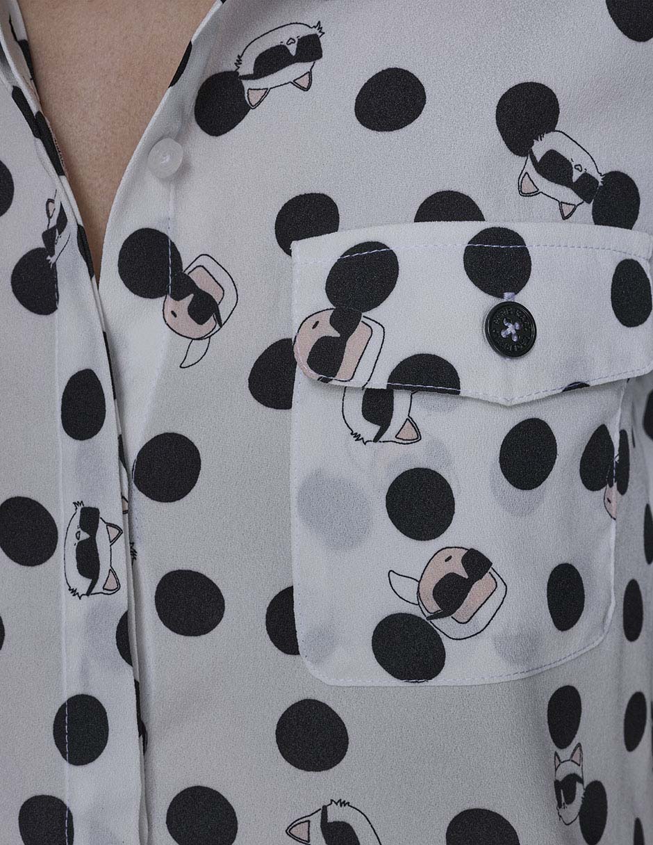 Blusa camisera manga larga para mujer 6