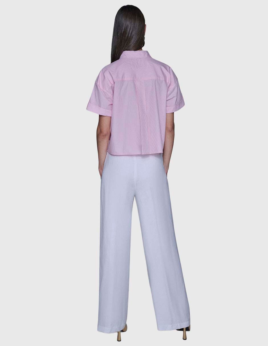 Blusa camisera manga corta para mujer 5