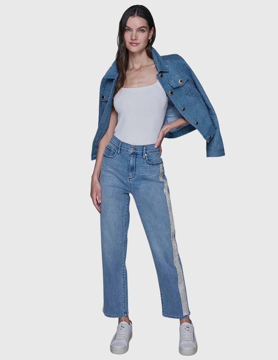 Jeans slim corte cintura para mujer